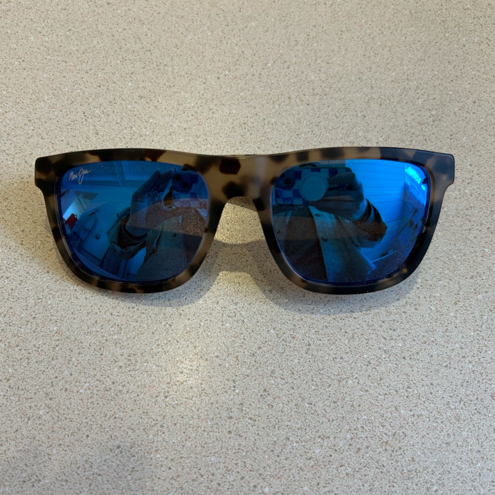 Maui Jim Tortoise Acetate Sunglasses with Blue Mirror Lenses